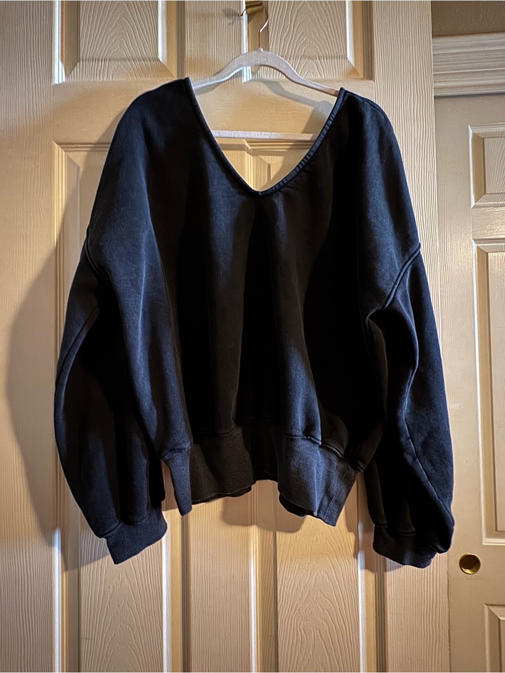 Black V-Neck Relaxed Sweatshirt - Free People Movement